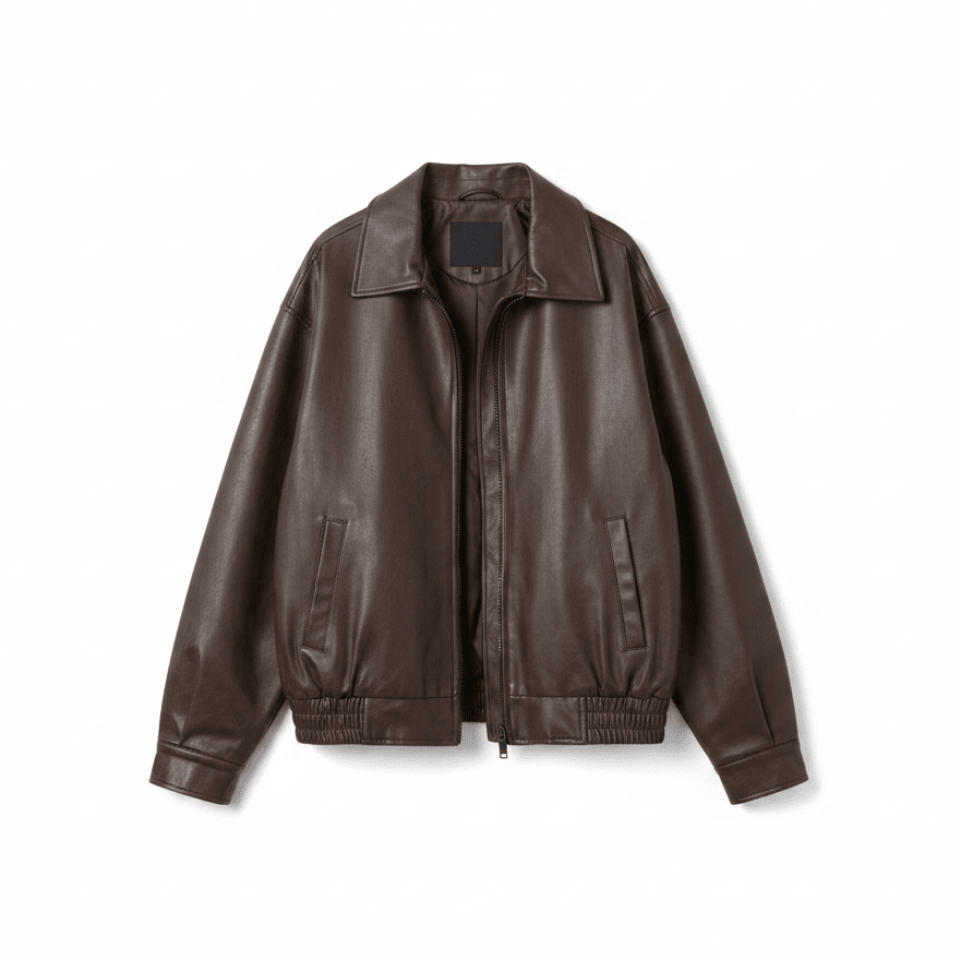 Veste en Cuir PU Femme Coupe Oversize Bomber Casual Automne Hiver - Hiverline