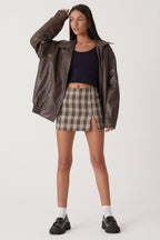 Veste en Cuir PU Femme Coupe Oversize Bomber Casual Automne Hiver - Hiverline
