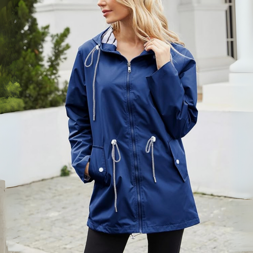 Veste Femme à Capuche Zippée avec Cordon de Serrage - Hiverline