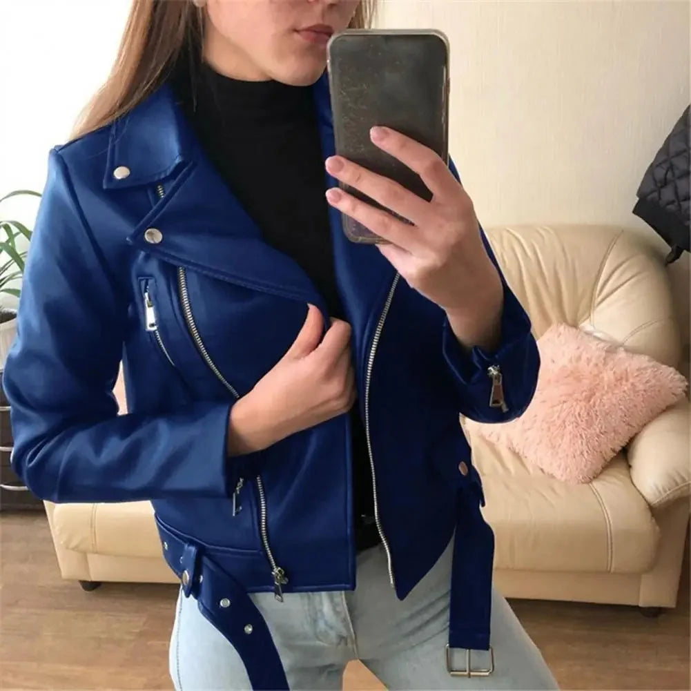 Veste Femme à Fermeture Éclair Asymétrique et Ceinture Boucle - Hiverline