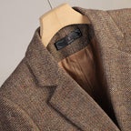 Veste Femme à Revers Cranté – un Bouton, Motif Chevron Tissé - Hiverline
