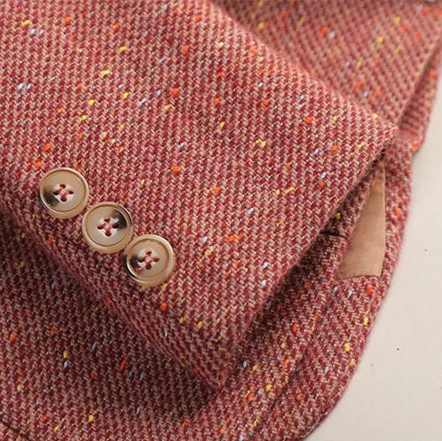 Veste Femme à Revers Cranté – un Bouton, Motif Chevron Tissé - Hiverline