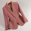 Veste Femme à Revers Cranté – un Bouton, Motif Chevron Tissé - Hiverline