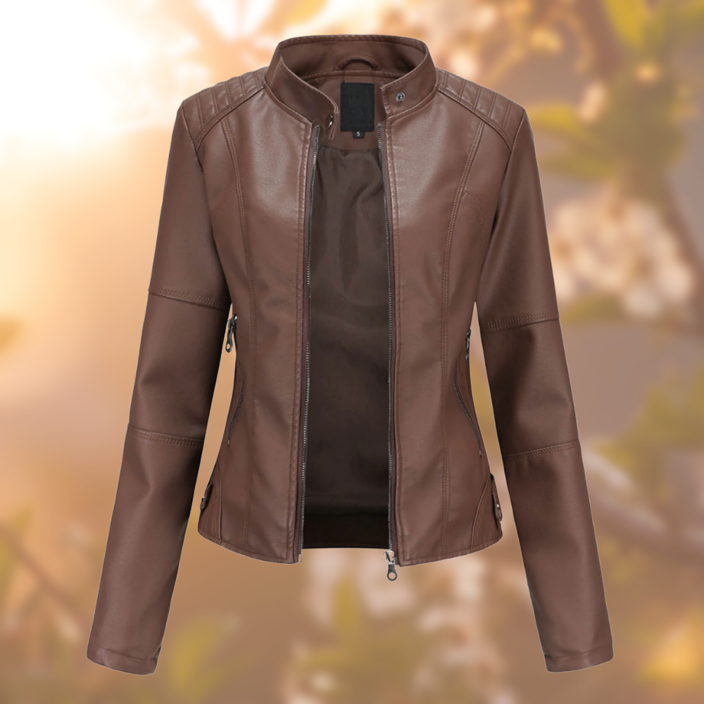 Veste Femme Col Montant à Fermeture Éclair et Poches Zippées - Hiverline