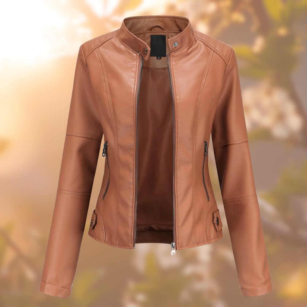 Veste Femme Col Montant à Fermeture Éclair et Poches Zippées - Hiverline