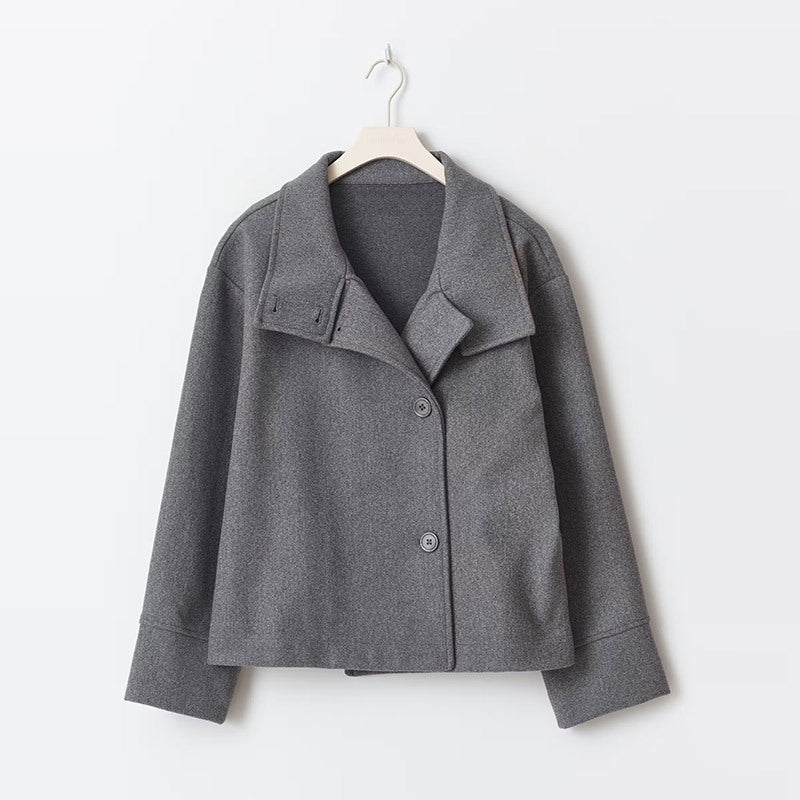 Veste Femme Col Montant Boutonnée Oversize Casual Hiver - Hiverline