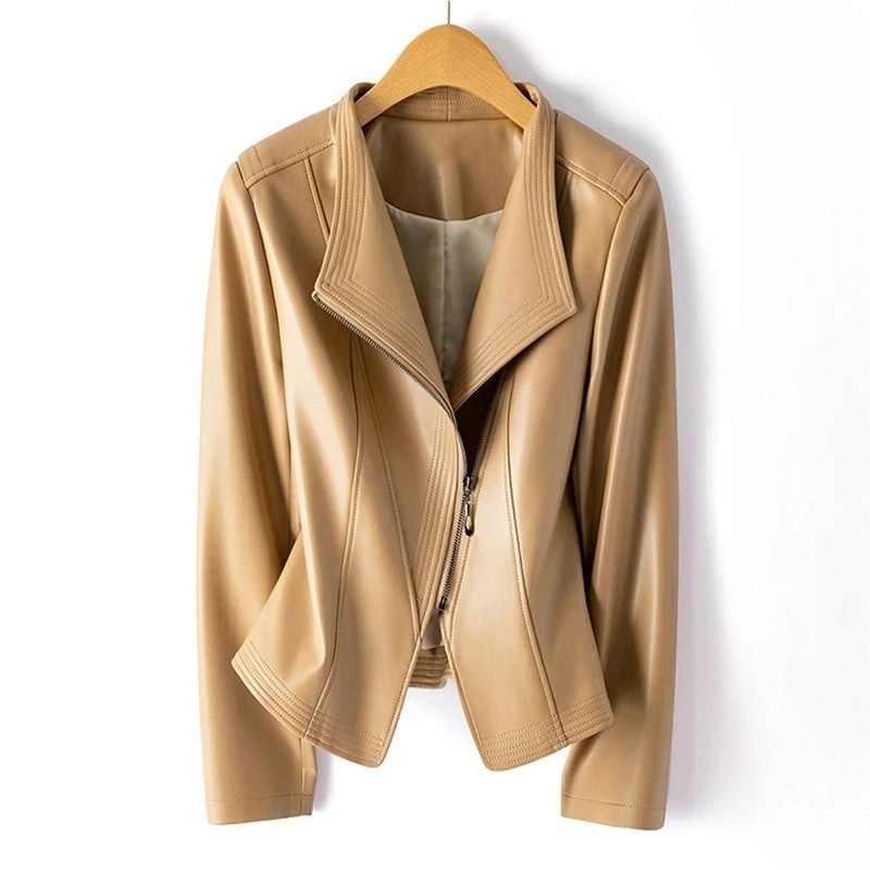 Veste Femme Courte à Col Cranté Évasé et Fermeture Éclair - Hiverline
