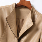 Veste Femme Courte à Col Cranté Évasé et Fermeture Éclair - Hiverline