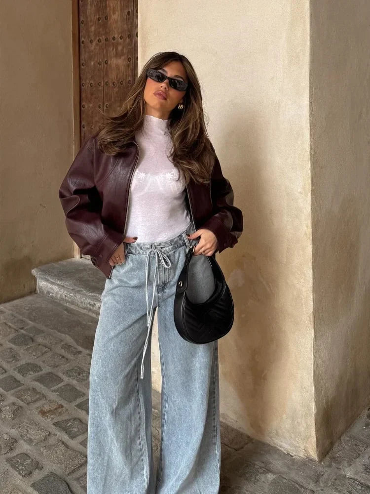 Veste Femme Courte Oversize à Fermeture Éclair - Hiverline
