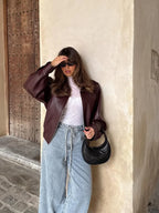 Veste Femme Courte Oversize à Fermeture Éclair - Hiverline