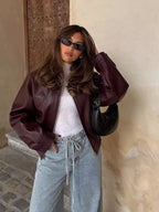 Veste Femme Courte Oversize à Fermeture Éclair - Hiverline