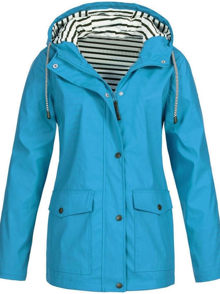 Veste Femme Imperméable à Capuche Coupe-Vent Randonnée Outdoor Légère - Hiverline