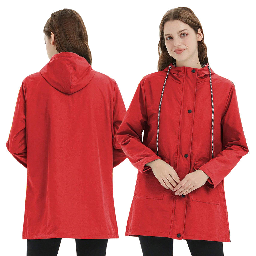 Veste Femme Imperméable à Capuche Coupe-Vent Randonnée Outdoor Légère - Hiverline