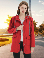 Veste Femme Imperméable à Capuche Coupe-Vent Randonnée Outdoor Légère - Hiverline