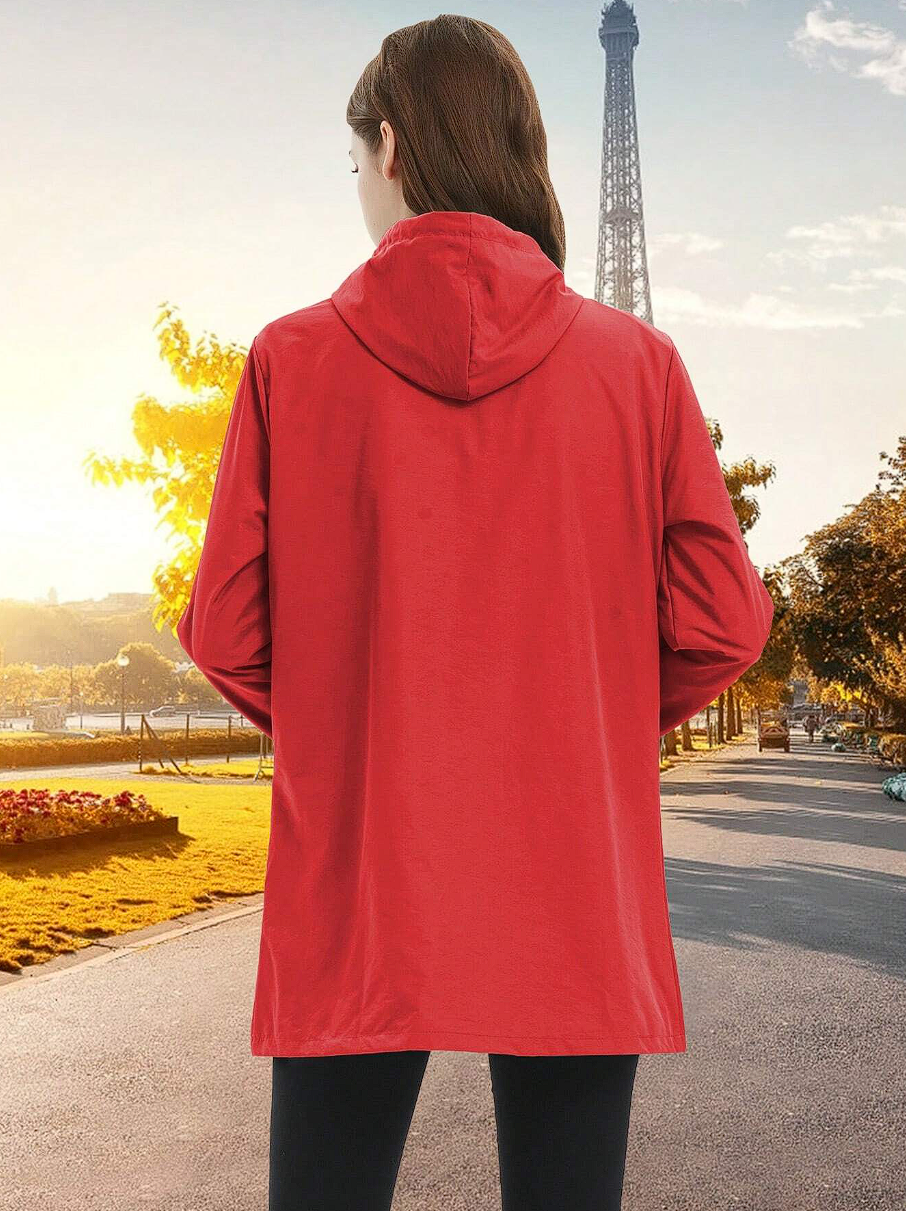 Veste Femme Imperméable à Capuche Coupe-Vent Randonnée Outdoor Légère - Hiverline