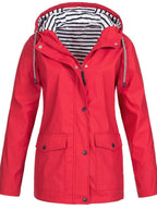 Veste Femme Imperméable à Capuche Coupe-Vent Randonnée Outdoor Légère - Hiverline