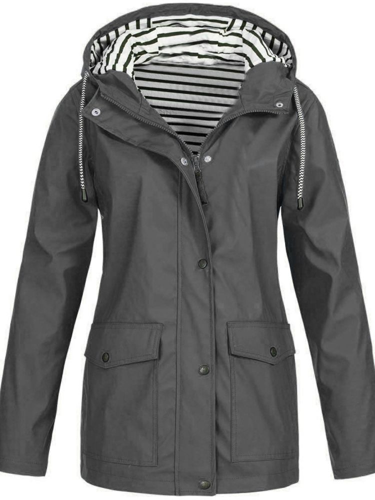 Veste Femme Imperméable à Capuche Coupe-Vent Randonnée Outdoor Légère - Hiverline