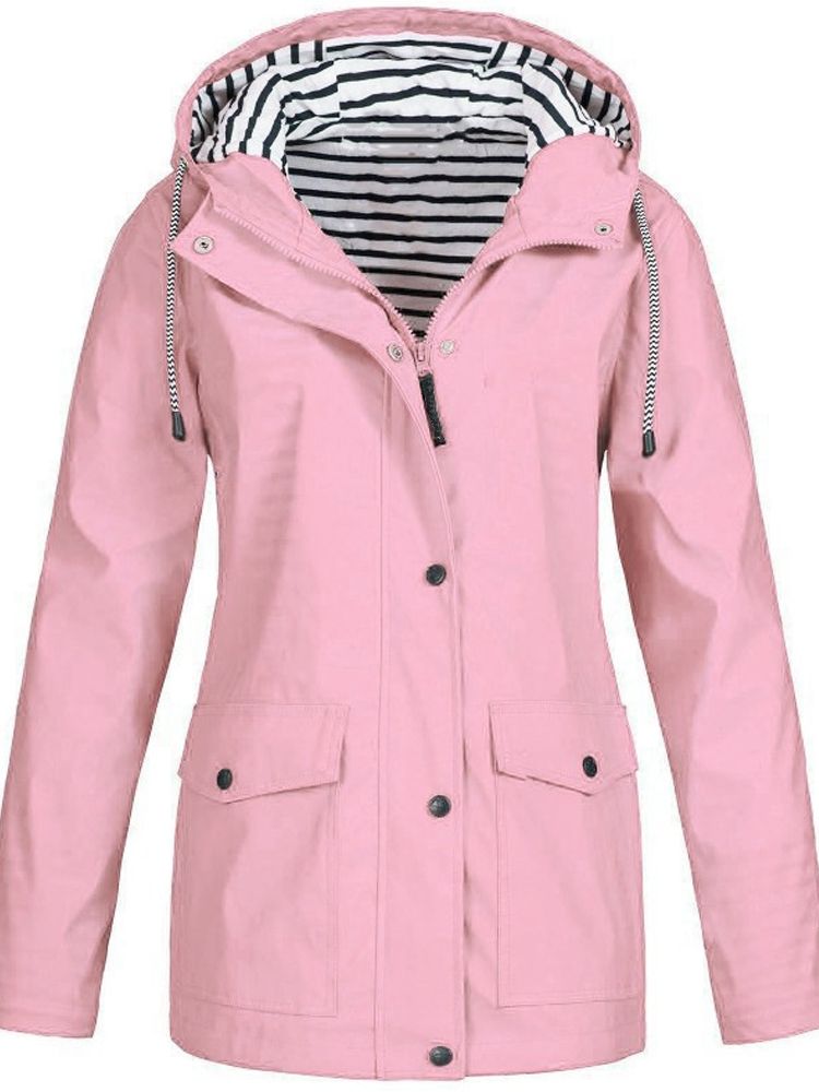 Veste Femme Imperméable à Capuche Coupe-Vent Randonnée Outdoor Légère - Hiverline