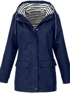 Veste Femme Imperméable à Capuche Coupe-Vent Randonnée Outdoor Légère - Hiverline