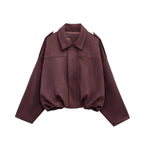 Veste Femme Oversize à Col Rabattu et Fermeture Zippée - Hiverline