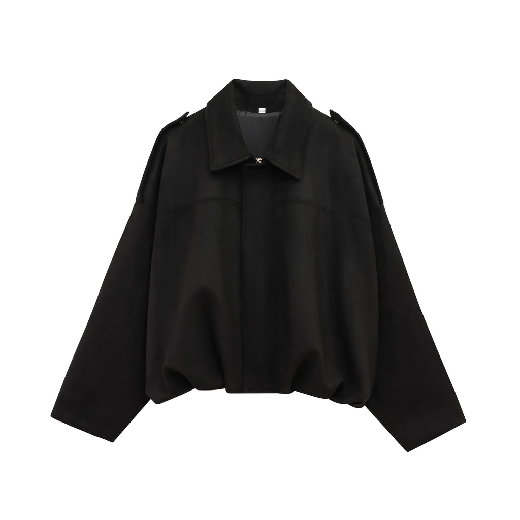 Veste Femme Oversize à Col Rabattu et Fermeture Zippée - Hiverline