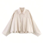 Veste Femme Oversize à Col Rabattu et Fermeture Zippée - Hiverline