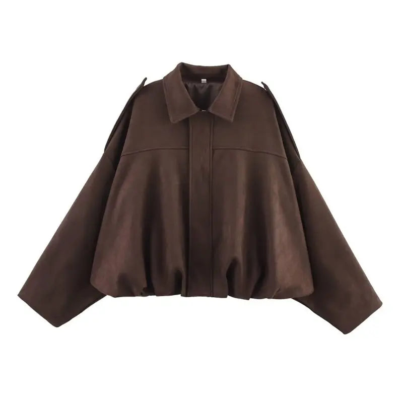 Veste Femme Oversize à Col Rabattu et Fermeture Zippée - Hiverline
