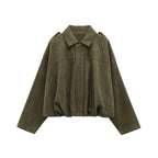 Veste Femme Oversize à Col Rabattu et Fermeture Zippée - Hiverline