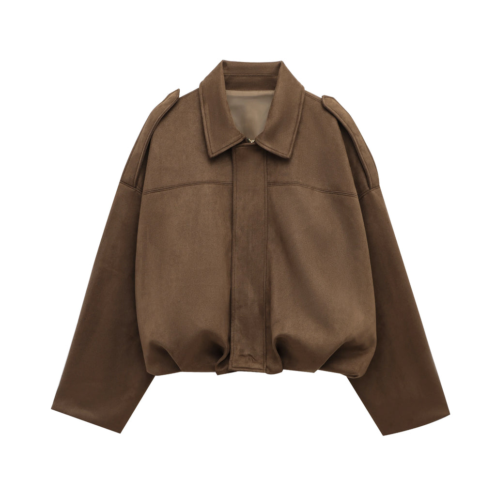 Veste Femme Oversize à Col Rabattu et Fermeture Zippée - Hiverline