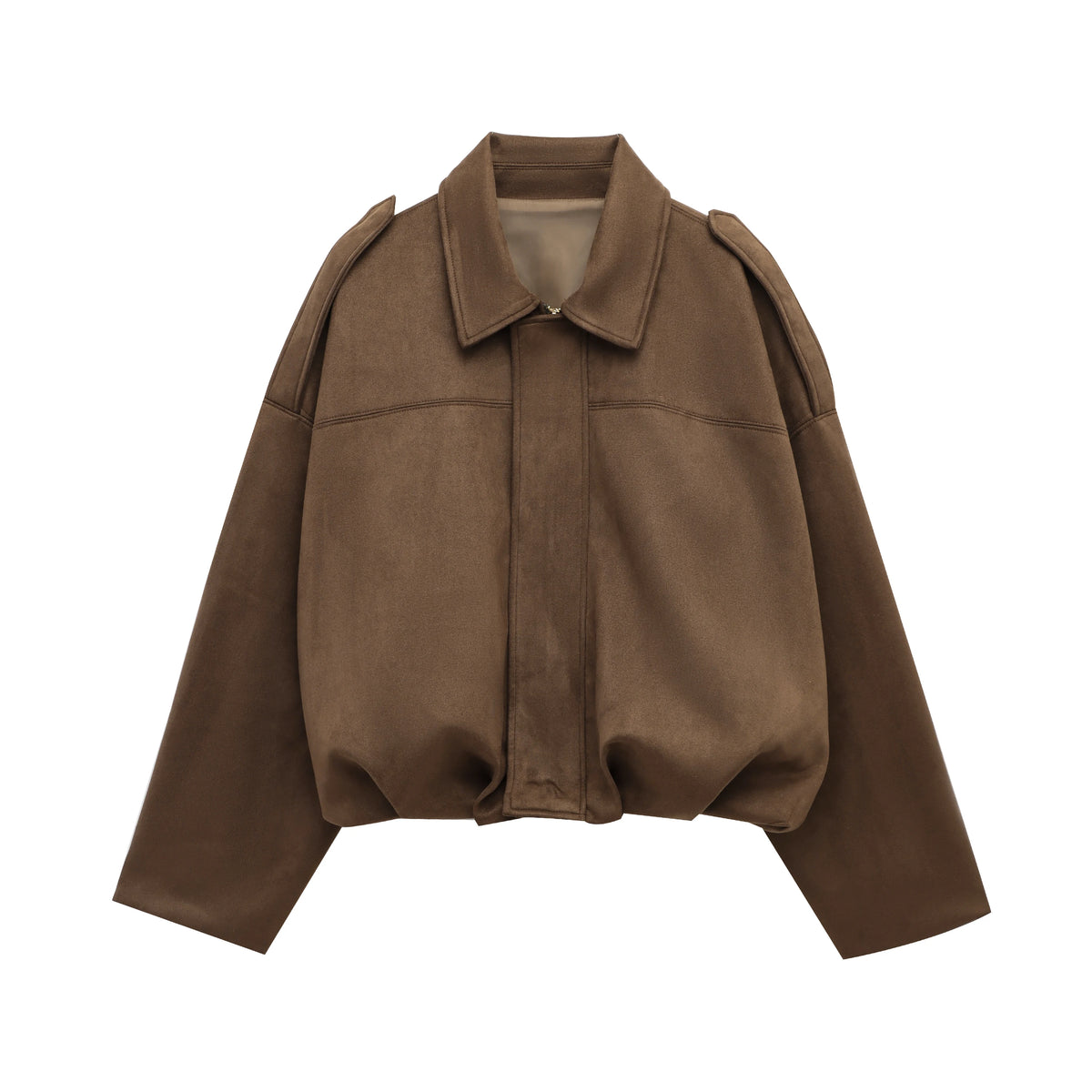 Veste Femme Oversize à Col Rabattu et Fermeture Zippée - Hiverline