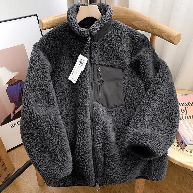 Veste Femme Teddy Sherpa Zippée Col Montant Hiver Casual Oversize - Hiverline