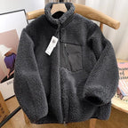 Veste Femme Teddy Sherpa Zippée Col Montant Hiver Casual Oversize - Hiverline