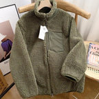 Veste Femme Teddy Sherpa Zippée Col Montant Hiver Casual Oversize - Hiverline