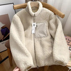 Veste Femme Teddy Sherpa Zippée Col Montant Hiver Casual Oversize - Hiverline