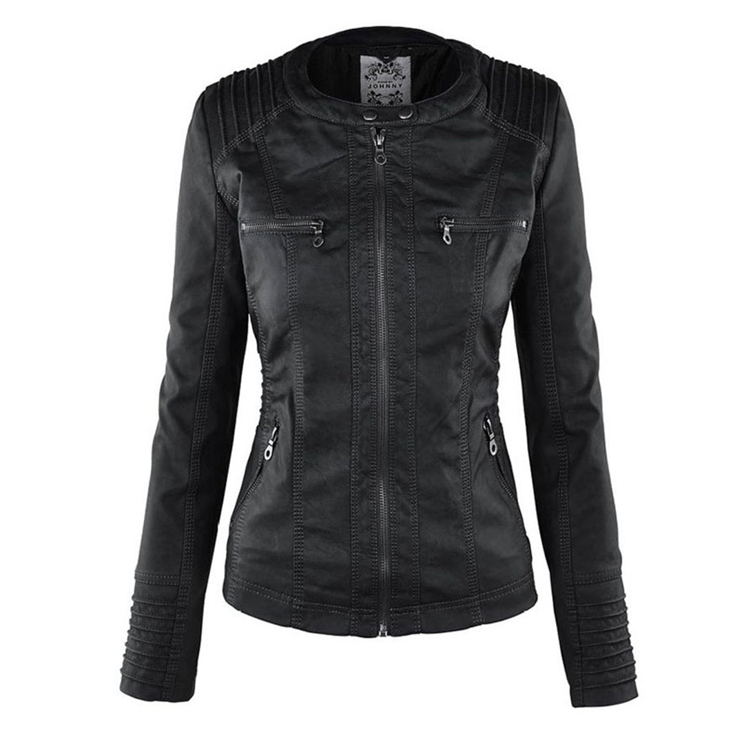 Veste Femme Zippée à Capuche Moto Biker Casual Automne Hiver - Hiverline