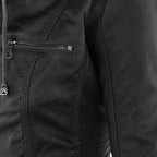 Veste Femme Zippée à Capuche Moto Biker Casual Automne Hiver - Hiverline