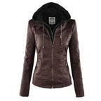 Veste Femme Zippée à Capuche Moto Biker Casual Automne Hiver - Hiverline