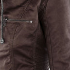 Veste Femme Zippée à Capuche Moto Biker Casual Automne Hiver - Hiverline