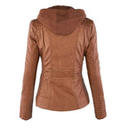 Veste Femme Zippée à Capuche Moto Biker Casual Automne Hiver - Hiverline