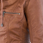 Veste Femme Zippée à Capuche Moto Biker Casual Automne Hiver - Hiverline