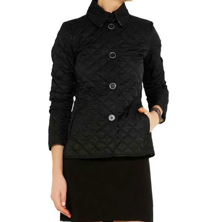 Veste Matelassée Femme à Col Chemise et Boutonnage Simple - Hiverline