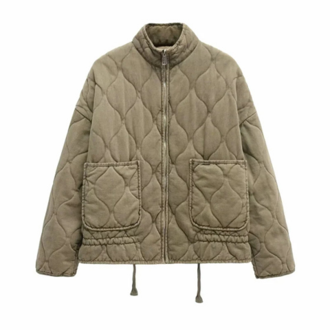 Veste Matelassée Femme Col Montant Zippée Légère Hiver Casual - Hiverline