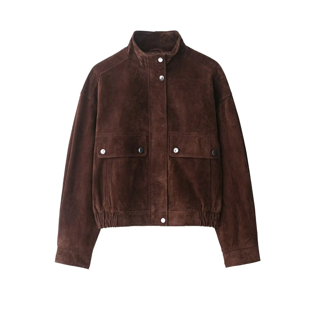 Veste pour Femme Courte à Col Montant et Poches Plaquettes - Hiverline