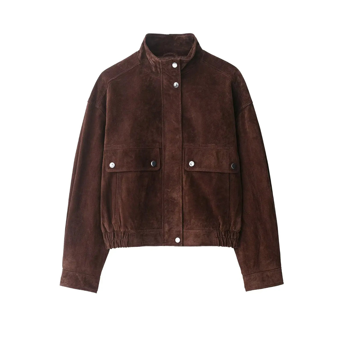Veste pour Femme Courte à Col Montant et Poches Plaquettes - Hiverline