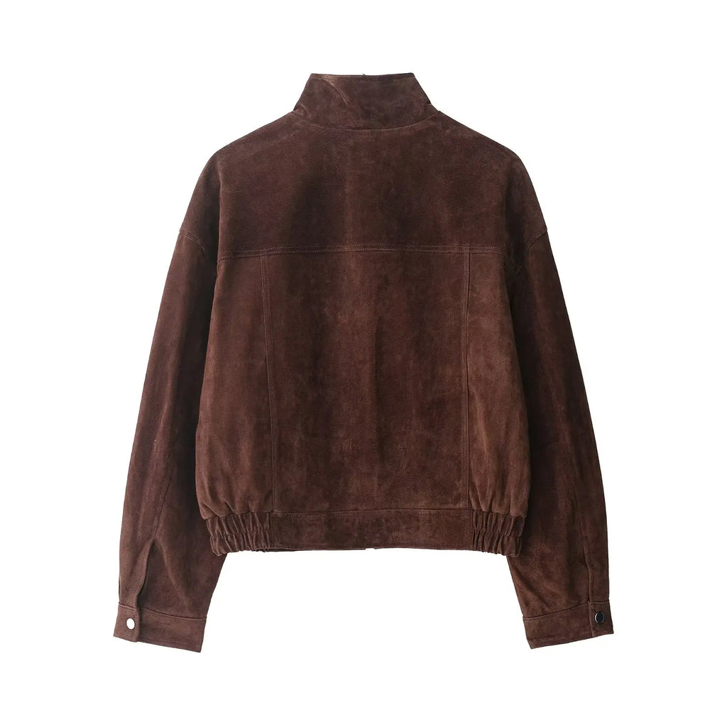Veste pour Femme Courte à Col Montant et Poches Plaquettes - Hiverline