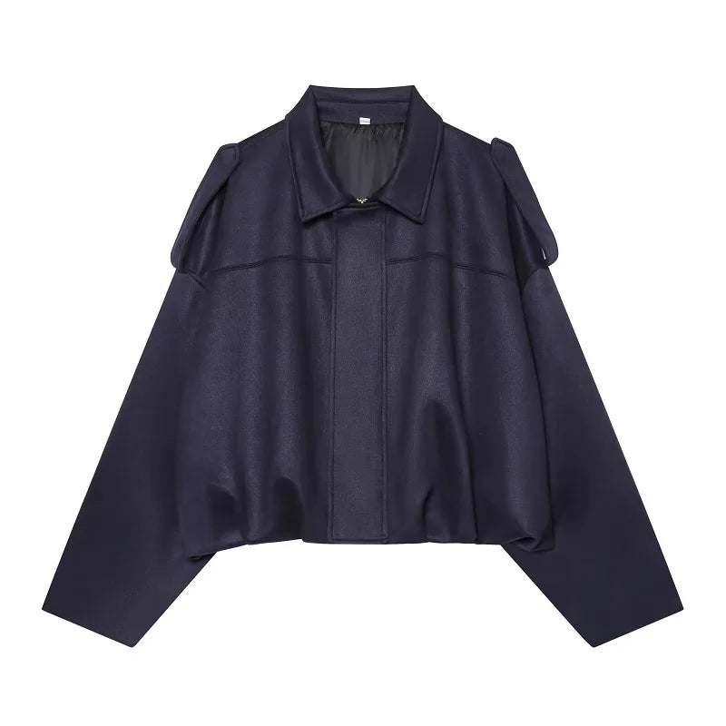 Veste pour Femme Oversize à Col Chemise et Fermeture Éclair - Hiverline