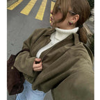 Veste pour Femme Oversize à Col Chemise et Fermeture Éclair - Hiverline