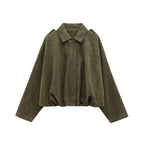 Veste pour Femme Oversize à Col Chemise et Fermeture Éclair - Hiverline
