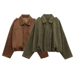 Veste pour Femme Oversize à Col Chemise et Fermeture Éclair - Hiverline