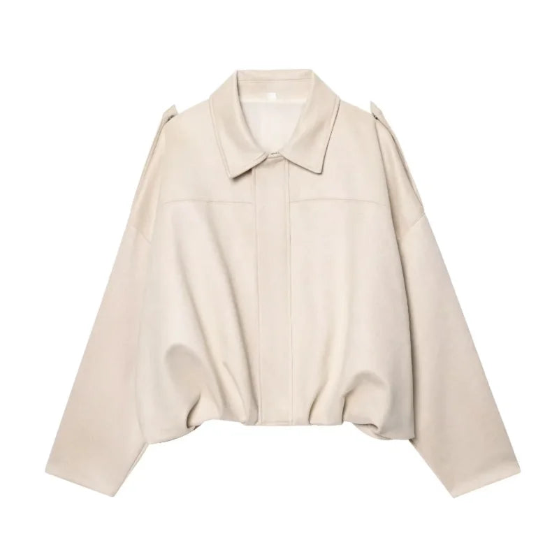 Veste pour Femme Oversize à Col Chemise et Fermeture Éclair - Hiverline